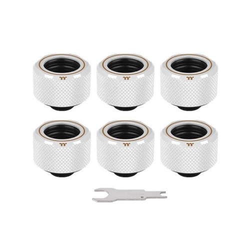 Pacific C-PRO G1/4 Tubo PETG de 16mm OD Compresión – Blanco (Paquete de 6 racores)