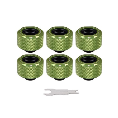 Pacific C-PRO G1/4 Tubo PETG de 16mm OD Compresión – Verde (Paquete de 6 racores)